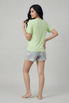 Zivame Abstract Print Cotton Loungewear Short Set - Ice Water — thumbnail 2